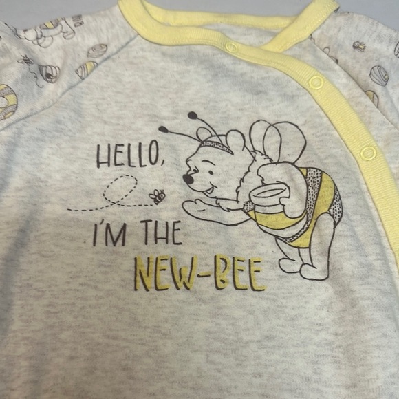Disney -Winnie the Pooh - Gray and Yellow Footie/Sleeper - Picture 3 of 5